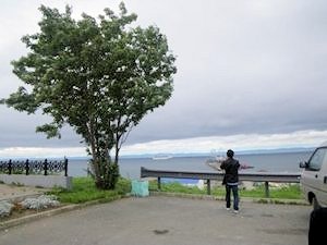 コルサコフ港が見える丘