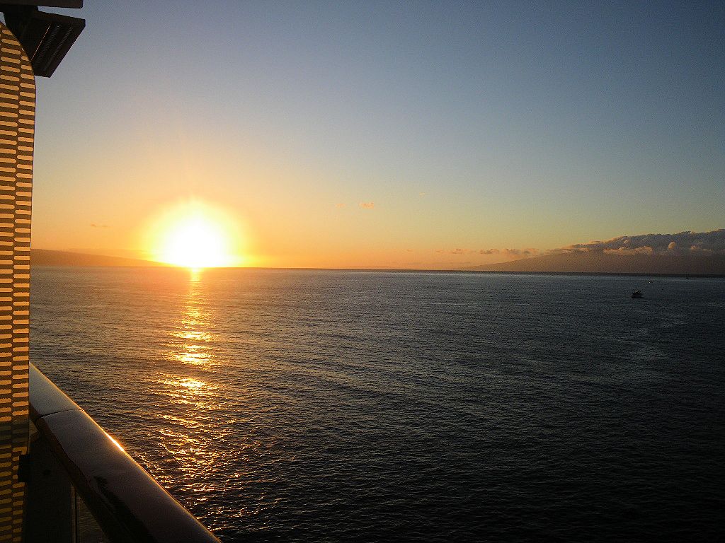 部屋から見えた夕日