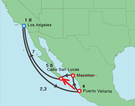 メキシコクルーズ地図